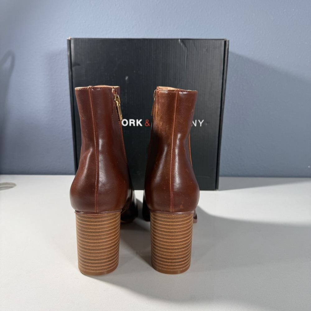 New York and Company‎ Jadyn Side Zip Ankle Bootie Brown Block Heel Womens 11 - Picture 6 of 8